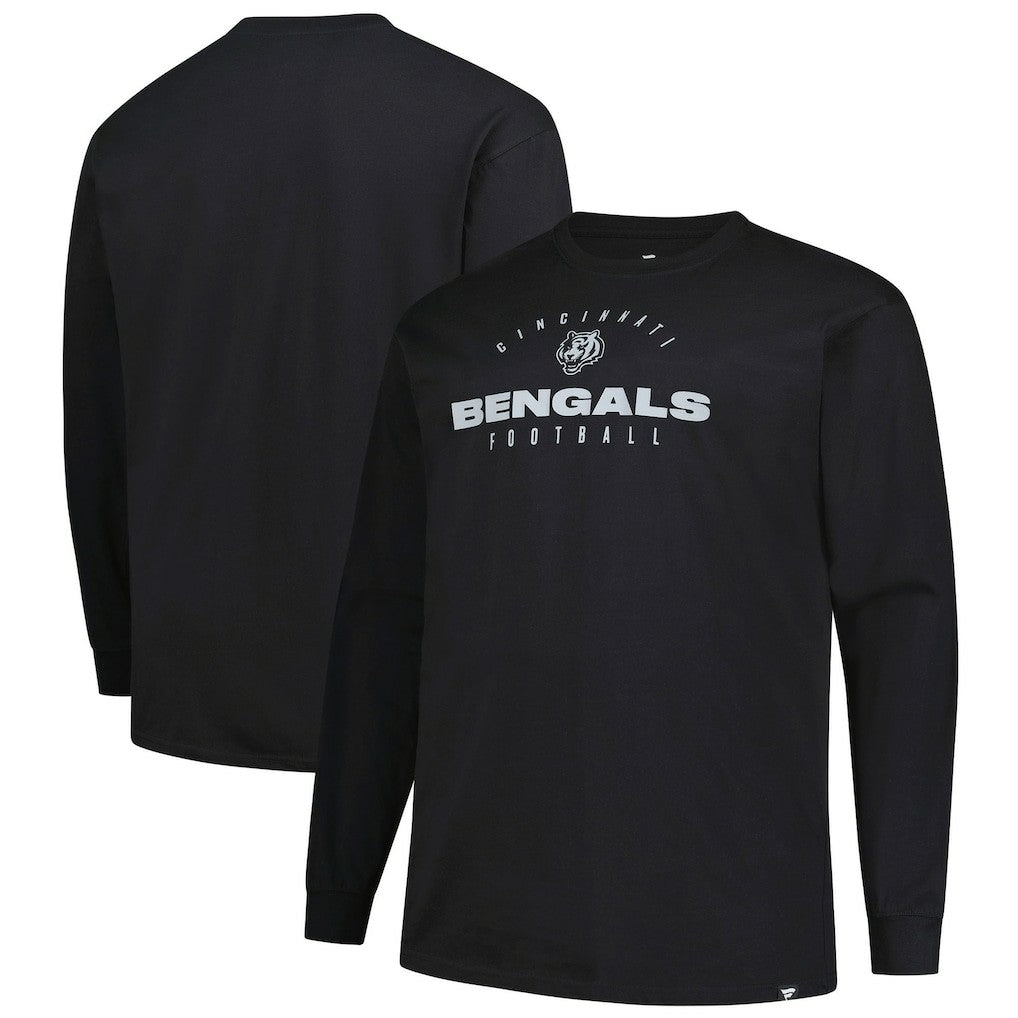Cincinnati Bengals Big & Tall Coverage Scheme Long Sleeve T-Shirt - Black T-shirts