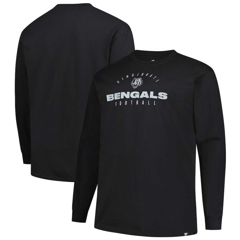 Cincinnati Bengals Big & Tall Coverage Scheme Long Sleeve T-Shirt - Black T-shirts