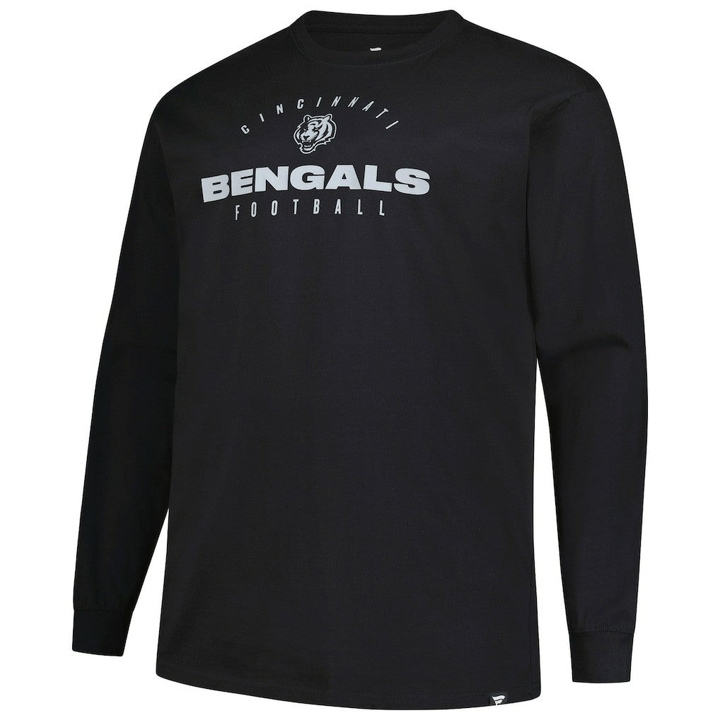 Cincinnati Bengals Big & Tall Coverage Scheme Long Sleeve T-Shirt - Black T-shirts