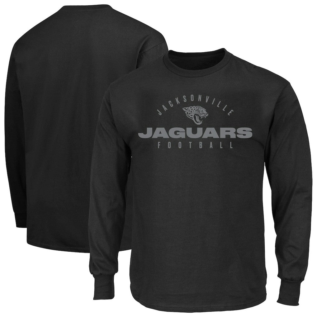 Jacksonville Jaguars Big & Tall Coverage Scheme Long Sleeve T-Shirt - Black T-shirts