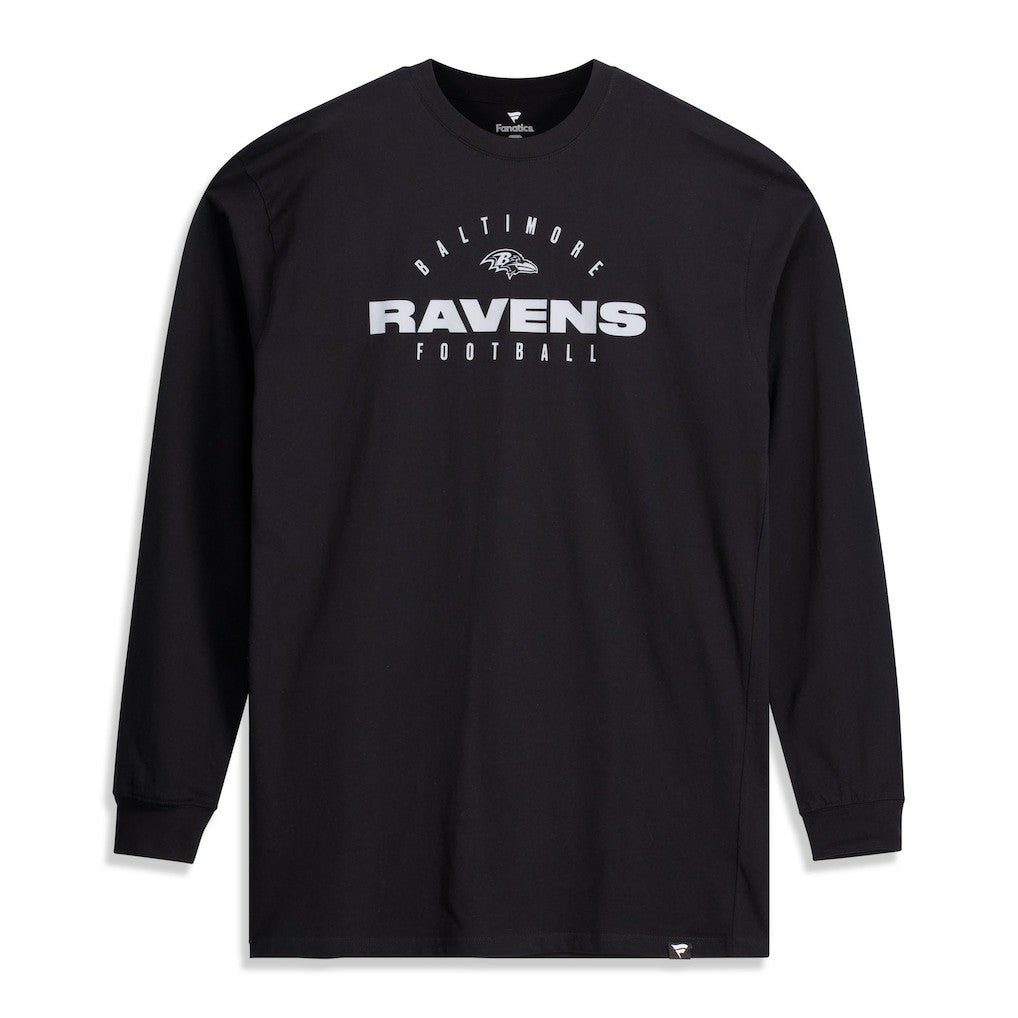 Baltimore Ravens Big & Tall Coverage Scheme Long Sleeve T-Shirt - Black T-shirts
