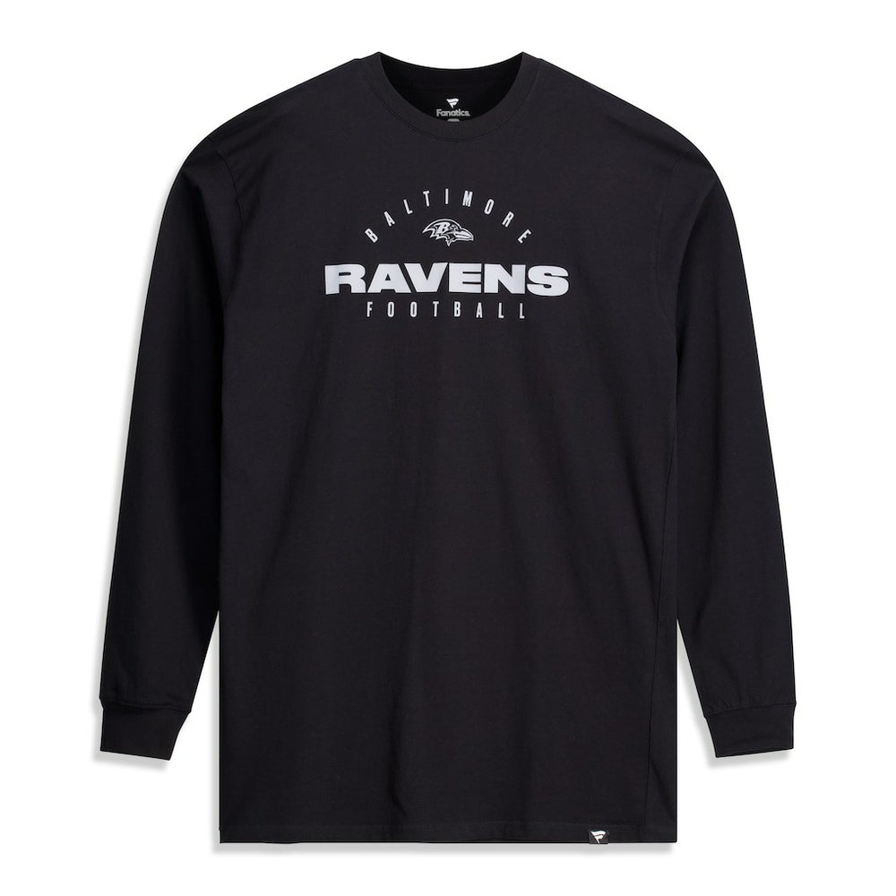 Baltimore Ravens Big & Tall Coverage Scheme Long Sleeve T-Shirt - Black T-shirts