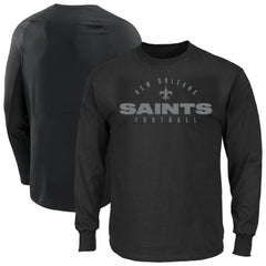 New Orleans Saints Big & Tall Coverage Scheme Long Sleeve T-Shirt - Black T-shirts