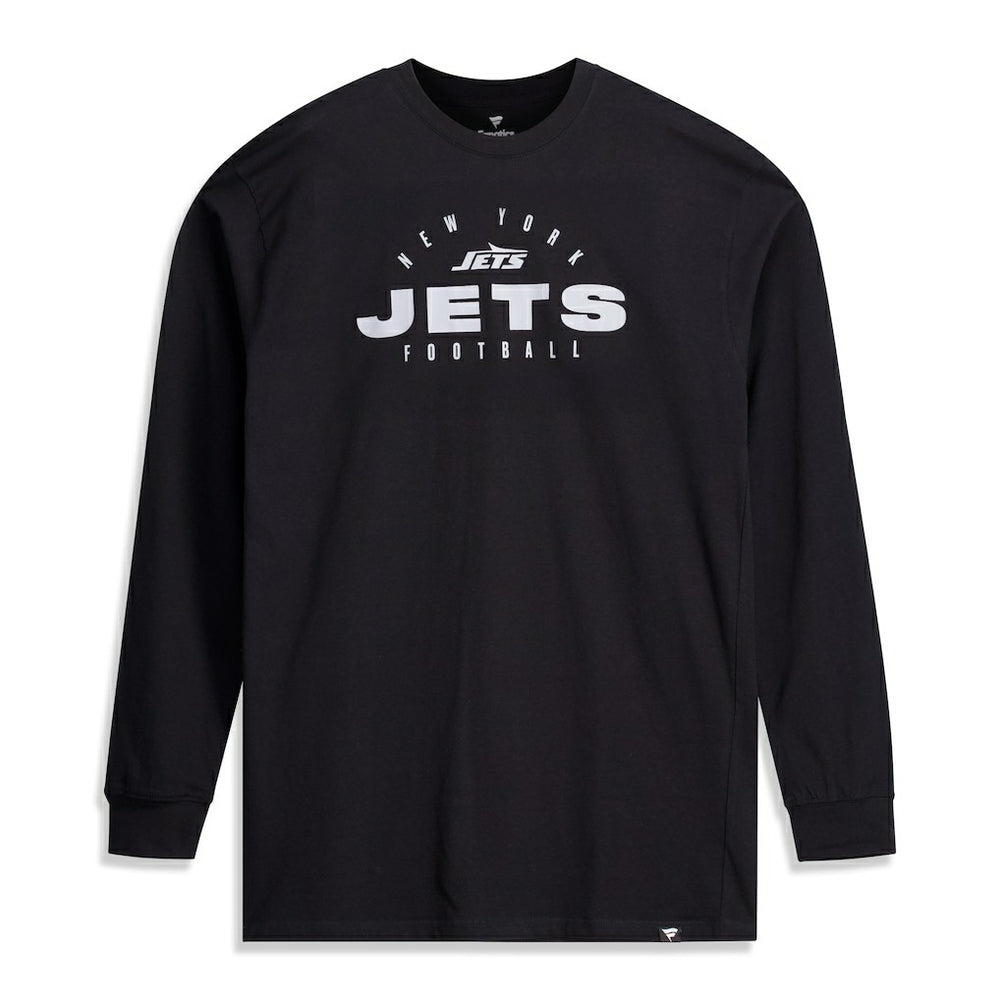 New York Jets Big & Tall Coverage Scheme Long Sleeve T-Shirt - Black T-shirts