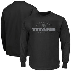 Tennessee Titans Big & Tall Coverage Scheme Long Sleeve T-Shirt - Black T-shirts