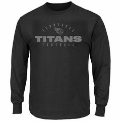 Tennessee Titans Big & Tall Coverage Scheme Long Sleeve T-Shirt - Black T-shirts