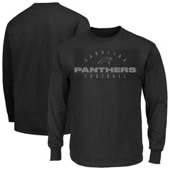 Carolina Panthers Big & Tall Coverage Scheme Long Sleeve T-Shirt - Black T-shirts