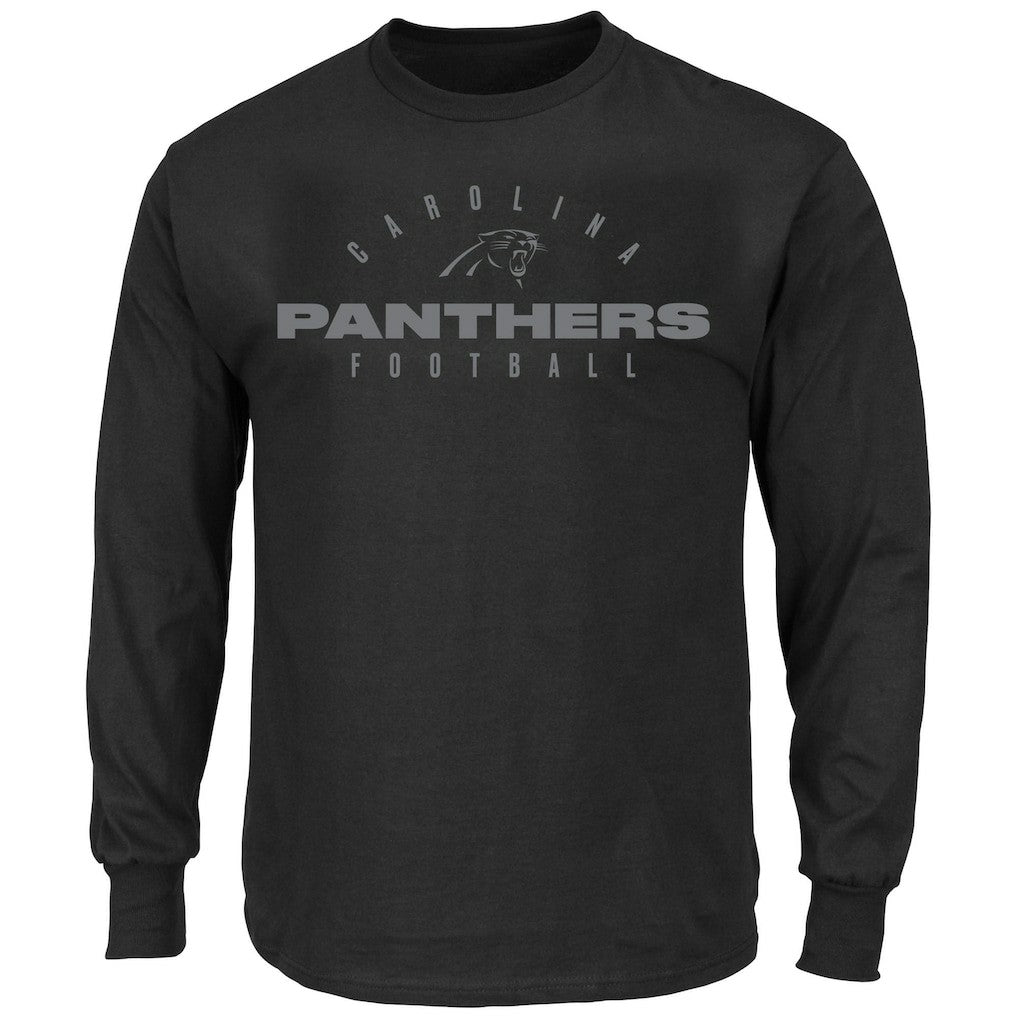 Carolina Panthers Big & Tall Coverage Scheme Long Sleeve T-Shirt - Black T-shirts