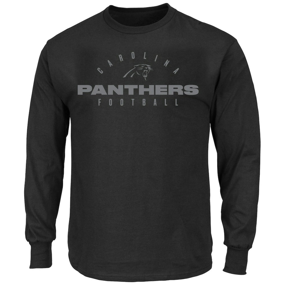 Carolina Panthers Big & Tall Coverage Scheme Long Sleeve T-Shirt - Black T-shirts