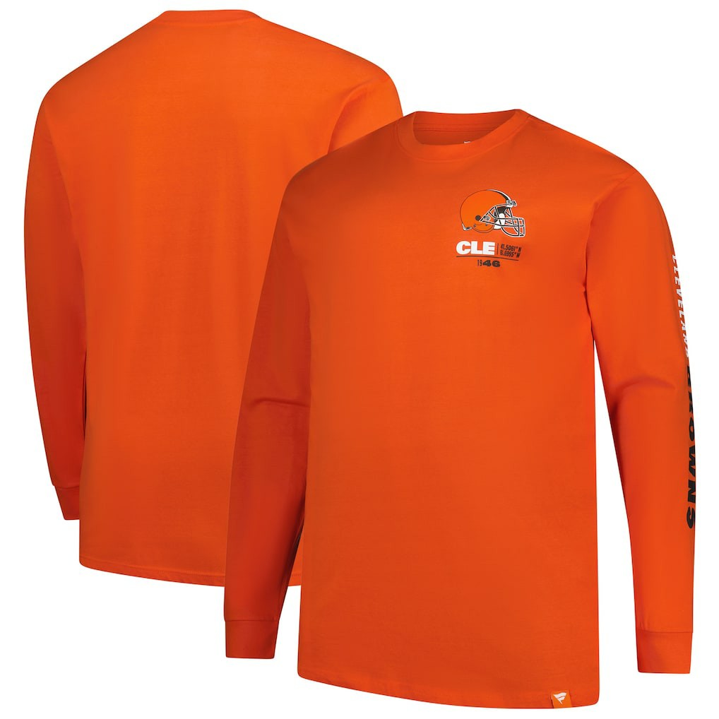 Cleveland Browns Big & Tall Clock Management Legacy Long Sleeve T-Shirt - Orange T-shirts