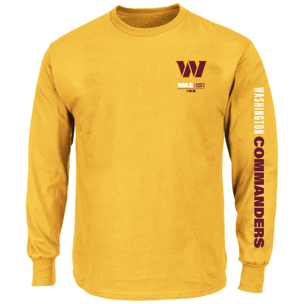 Washington Commanders Big & Tall Clock Management Legacy Long Sleeve T-Shirt - Gold T-shirts