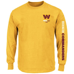Washington Commanders Big & Tall Clock Management Legacy Long Sleeve T-Shirt - Gold T-shirts