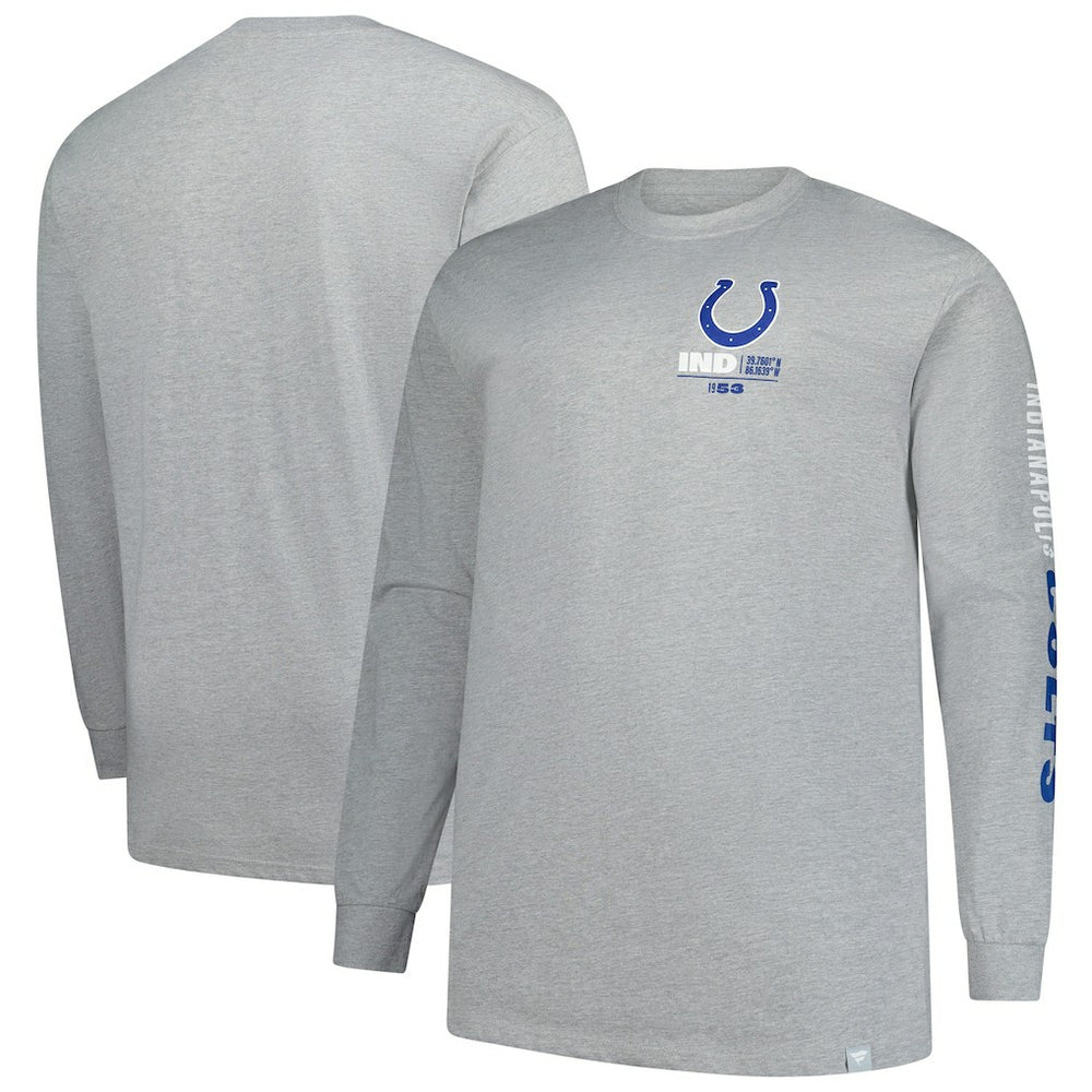 Indianapolis Colts Big & Tall Clock Management Legacy Long Sleeve T-Shirt - Heather Gray T-shirts