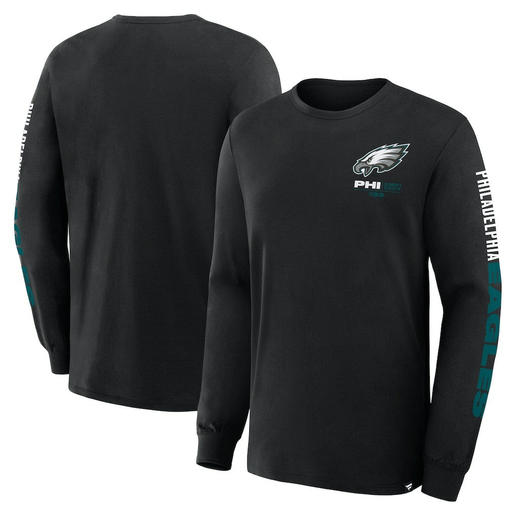 Philadelphia Eagles Big & Tall Clock Management Legacy Long Sleeve T-Shirt - Black T-shirts