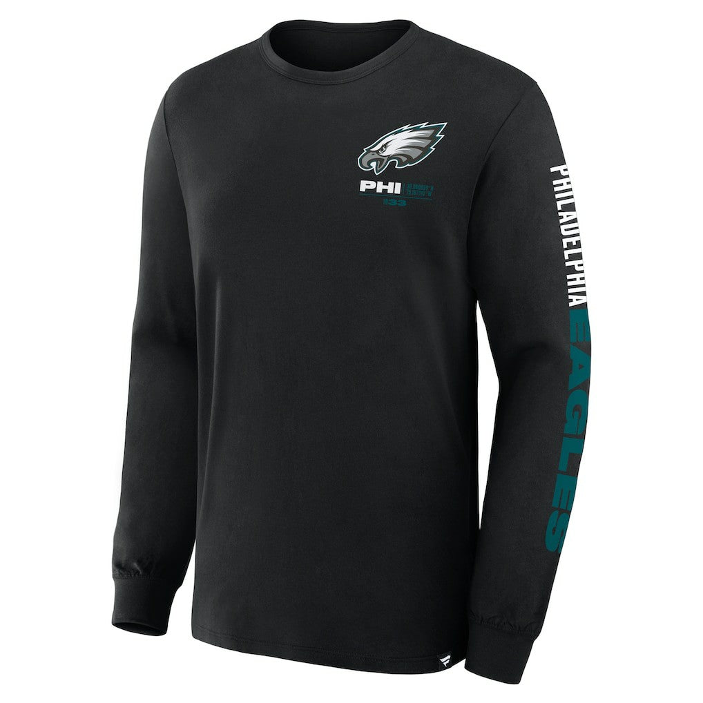 Philadelphia Eagles Big & Tall Clock Management Legacy Long Sleeve T-Shirt - Black T-shirts