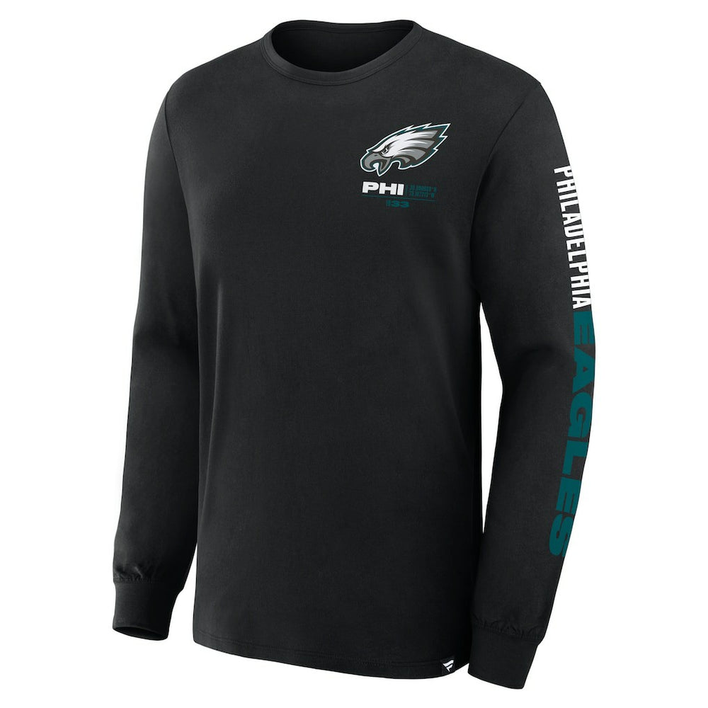 Philadelphia Eagles Big & Tall Clock Management Legacy Long Sleeve T-Shirt - Black T-shirts