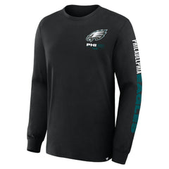 Philadelphia Eagles Big & Tall Clock Management Legacy Long Sleeve T-Shirt - Black T-shirts
