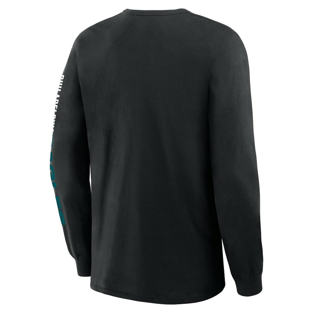 Philadelphia Eagles Big & Tall Clock Management Legacy Long Sleeve T-Shirt - Black T-shirts