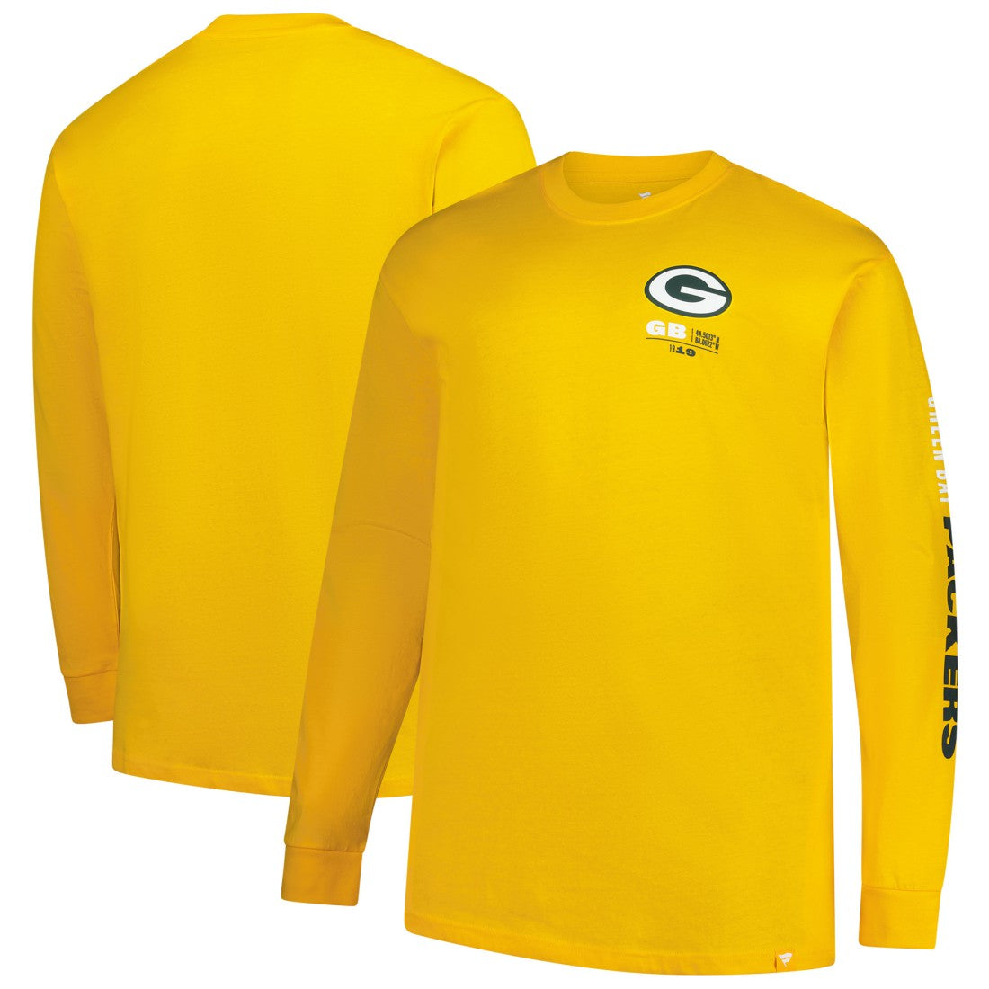 Green Bay Packers Big & Tall Clock Management Legacy Long Sleeve T-Shirt - Gold T-shirts