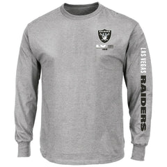 Las Vegas Raiders Big & Tall Clock Management Legacy Long Sleeve T-Shirt - Heather Gray T-shirts