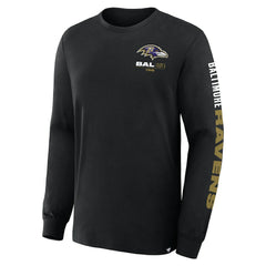 Baltimore Ravens Big & Tall Clock Management Legacy Long Sleeve T-Shirt - Black T-shirts