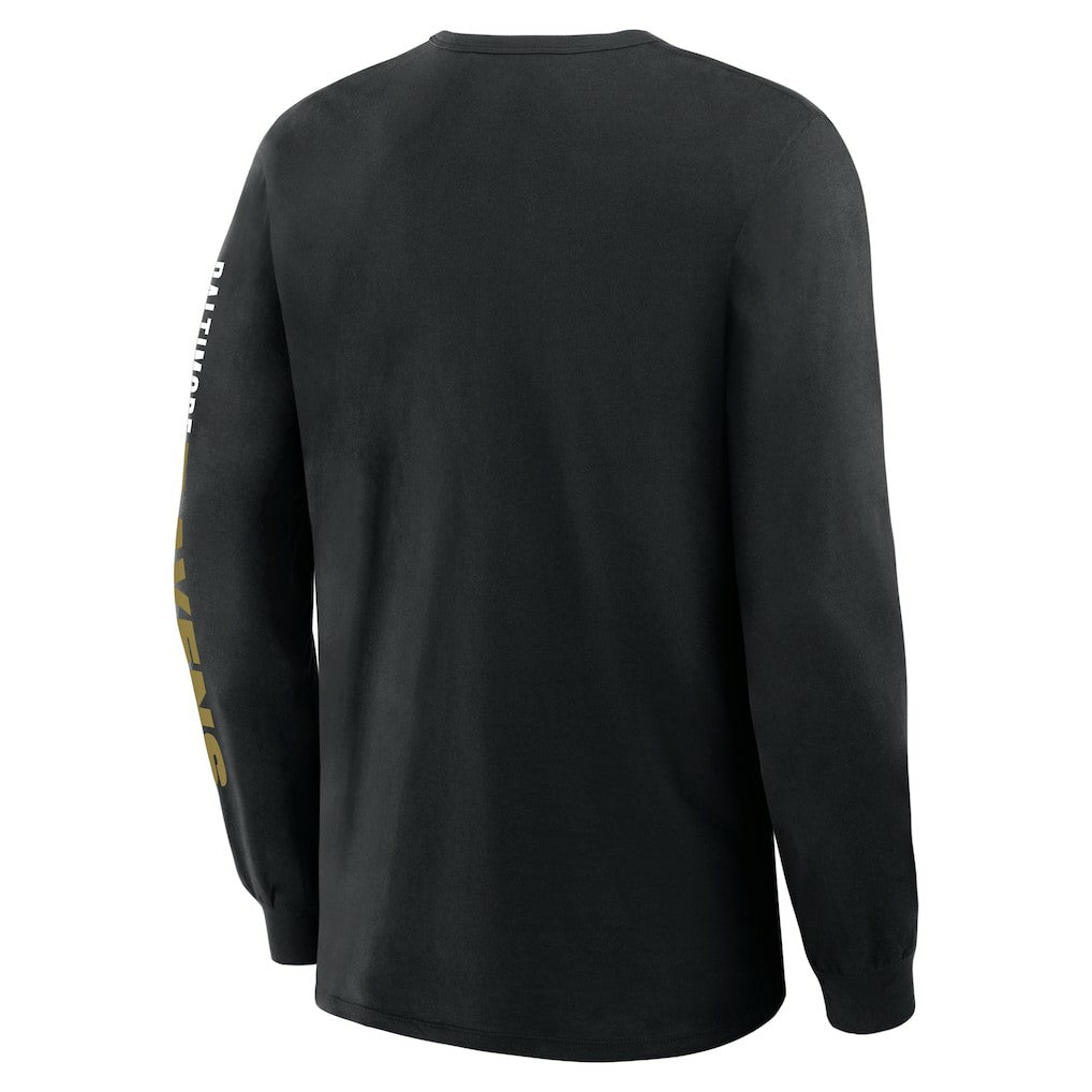 Baltimore Ravens Big & Tall Clock Management Legacy Long Sleeve T-Shirt - Black T-shirts