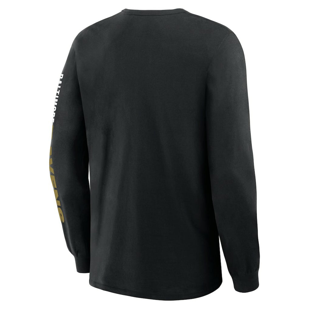 Baltimore Ravens Big & Tall Clock Management Legacy Long Sleeve T-Shirt - Black T-shirts