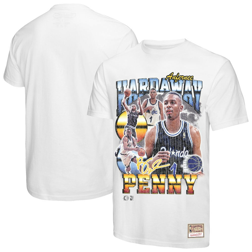 Penny Hardaway Orlando Magic Hardwood Classics Commemorative Player Collage T-Shirt White - Mitchell & Ness