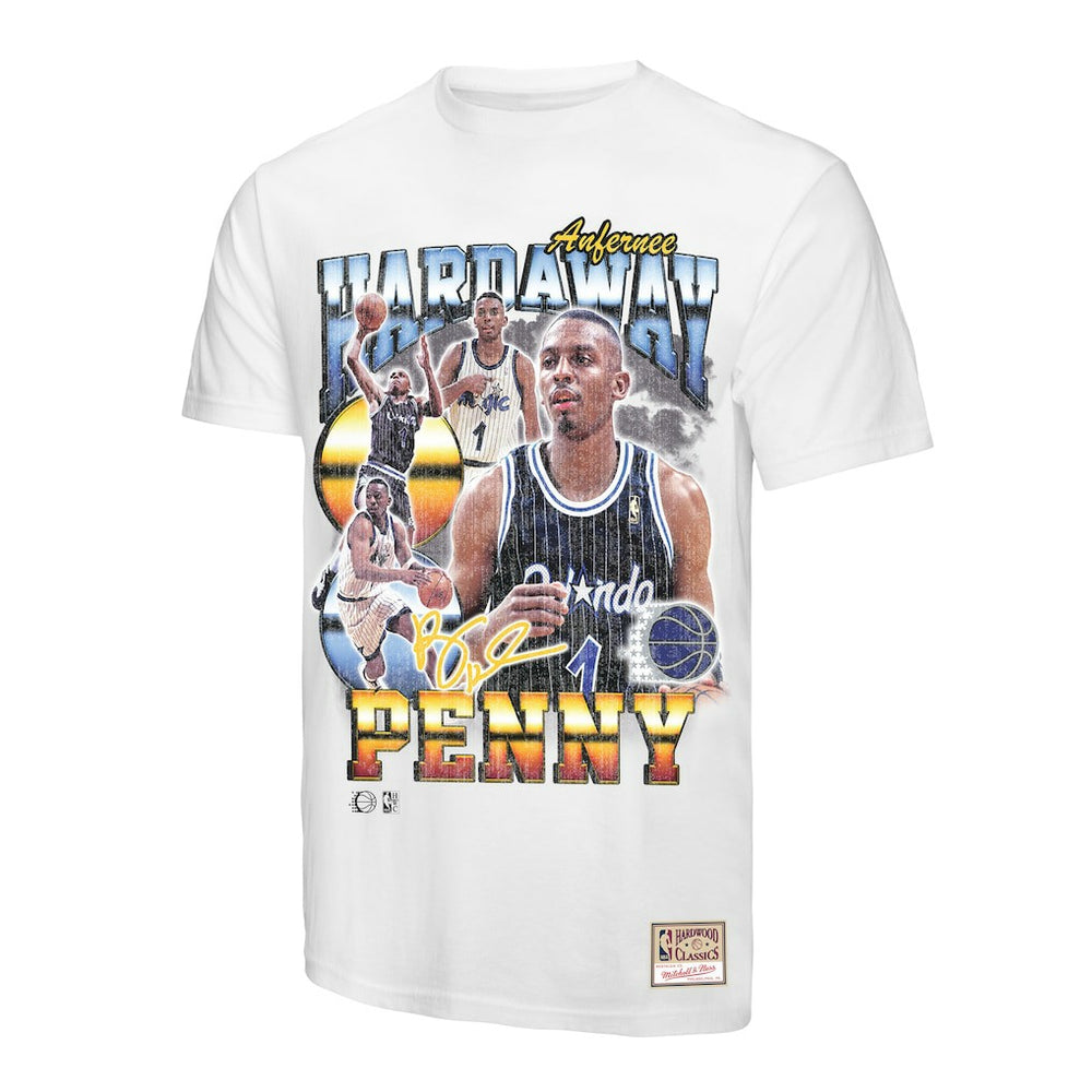 Penny Hardaway Orlando Magic Hardwood Classics Commemorative Player Collage T-Shirt White - Mitchell & Ness