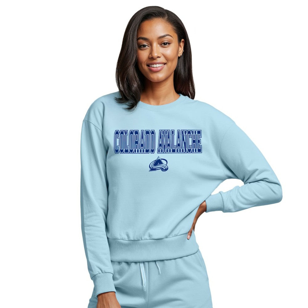 Colorado Avalanche Concepts Sport Women's Tonal Pullover Sweatshirt - Light Blue | US 202955432