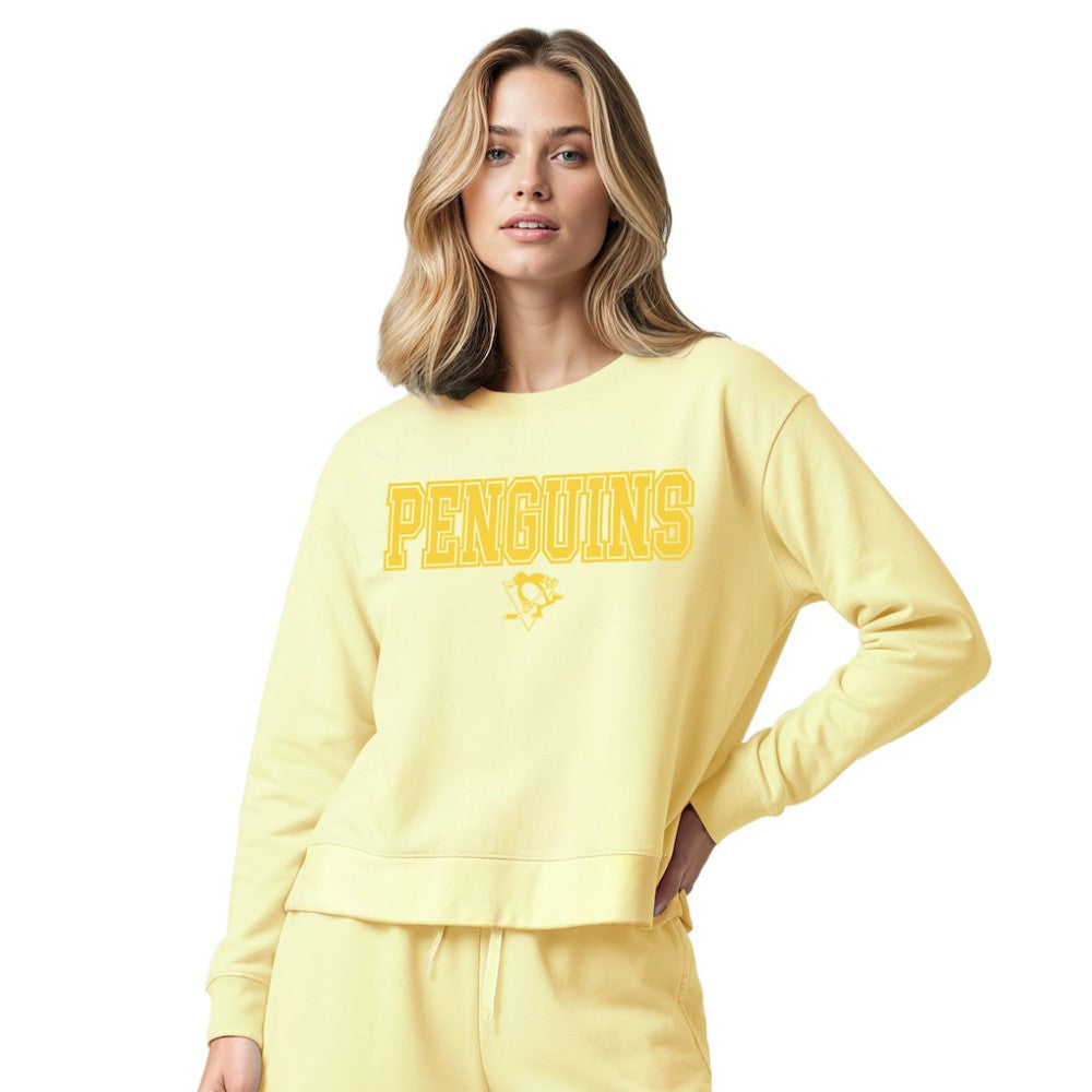Pittsburgh Penguins Concepts Sport Women's Tonal Pullover Tri-Blend Sweatshirt - Yellow | US 202955435