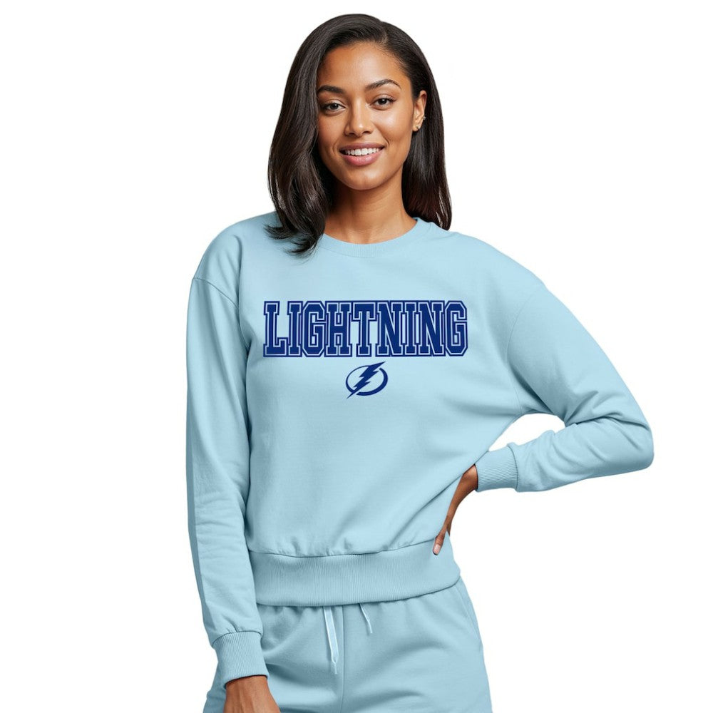 Tampa Bay Lightning Concepts Sport Women's Tonal Pullover Sweatshirt - Light Blue | US 202955445