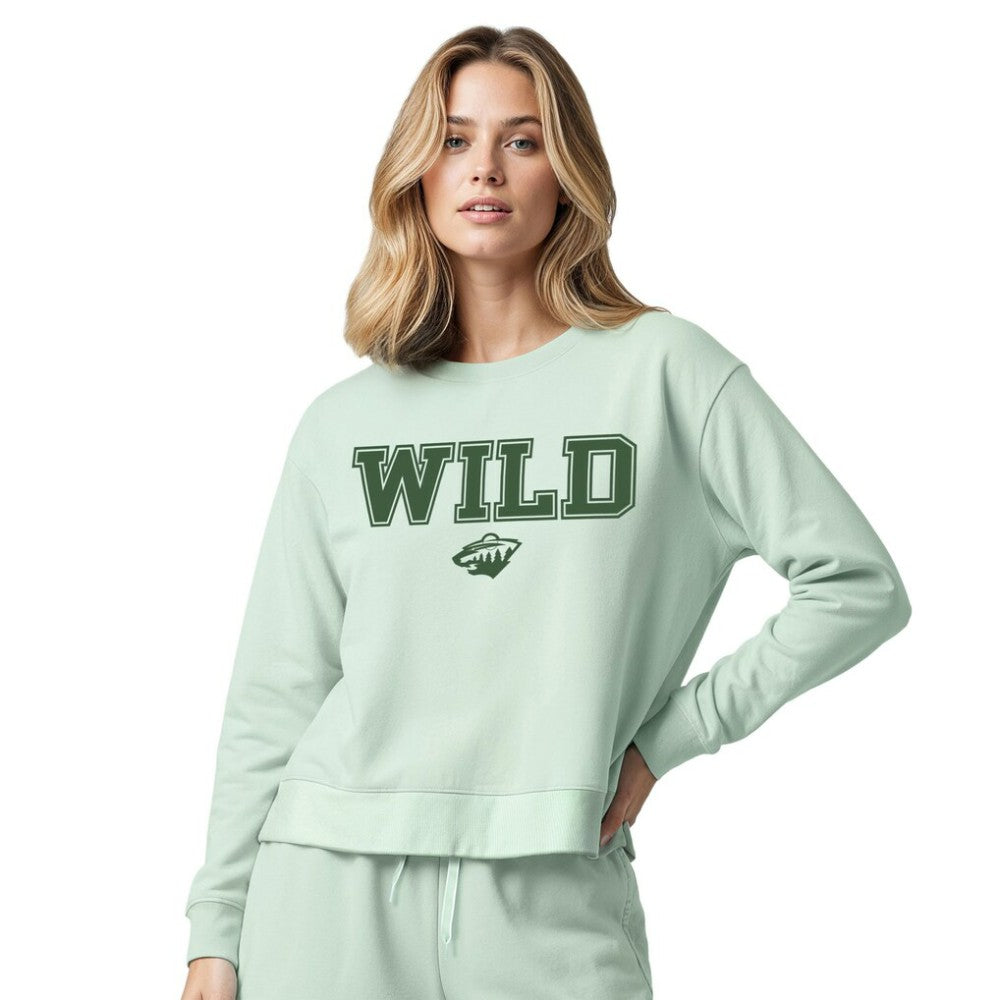 Minnesota Wild Concepts Sport Women's Tonal Pullover Tri-Blend Sweatshirt - Light Green | US 202955450