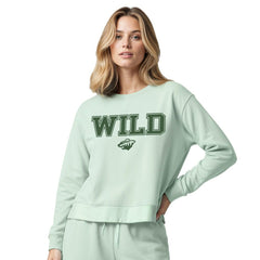 Minnesota Wild Concepts Sport Women's Tonal Pullover Tri-Blend Sweatshirt - Light Green | US 202955450