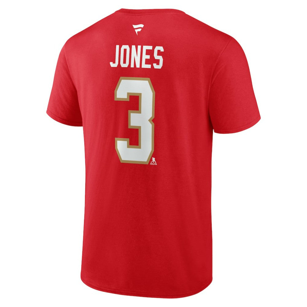 Seth Jones Florida Panthers Fanatics Authentic Stack Name & Number T-Shirt - Red | US 202959038