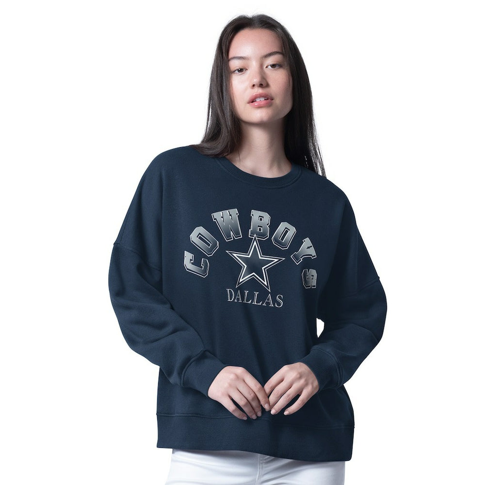 Dallas Cowboys G-III 4Her by Carl Banks Women's Oversized Feud Sweatshirt - Navy Sweatshirts