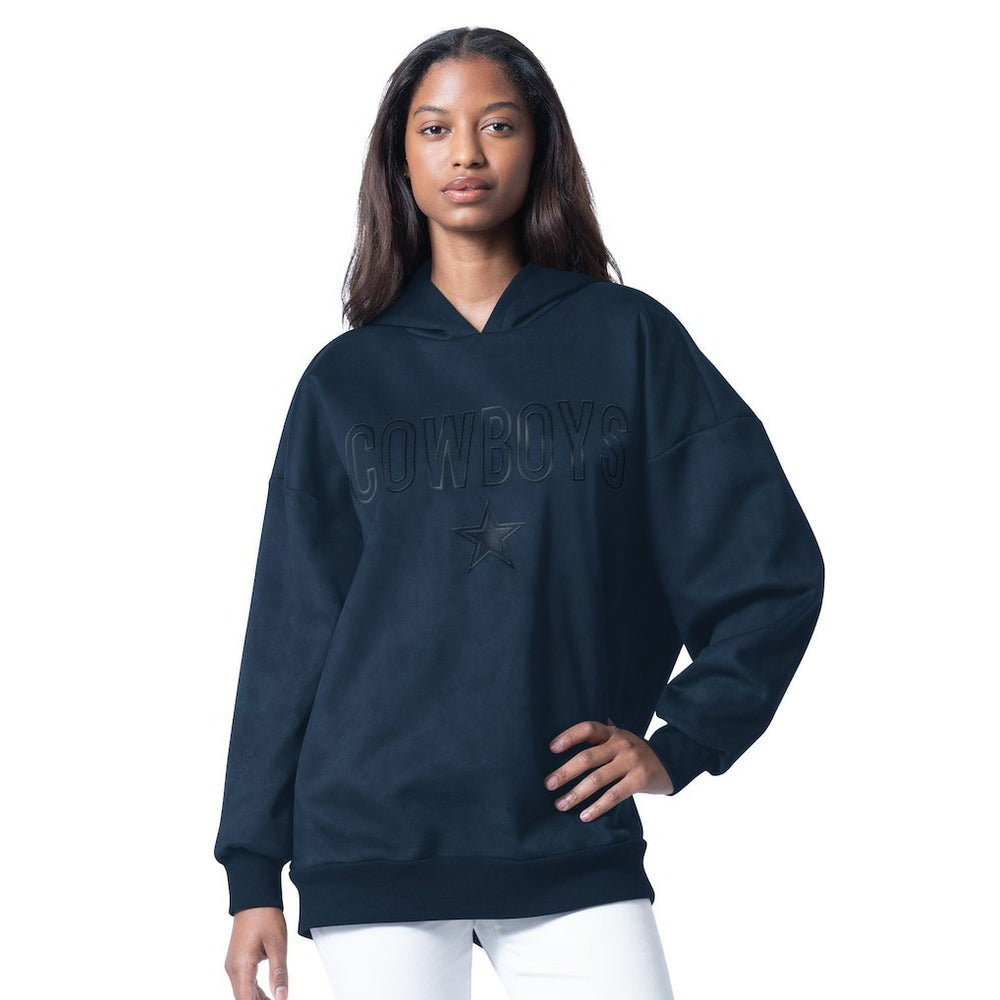 Dallas Cowboys G-III 4Her by Carl Banks Women's Best Hitter Oversized Tunic Pullover Hoodie - Navy Hoodies