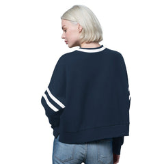 Dallas Cowboys Starter Women's Rally Drop Shoulder Cropped Sweatshirt - Navy Sweatshirts