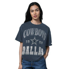 Dallas Cowboys Starter Women's Oversized Hall of Fame T-Shirt - Heather Navy T-shirts