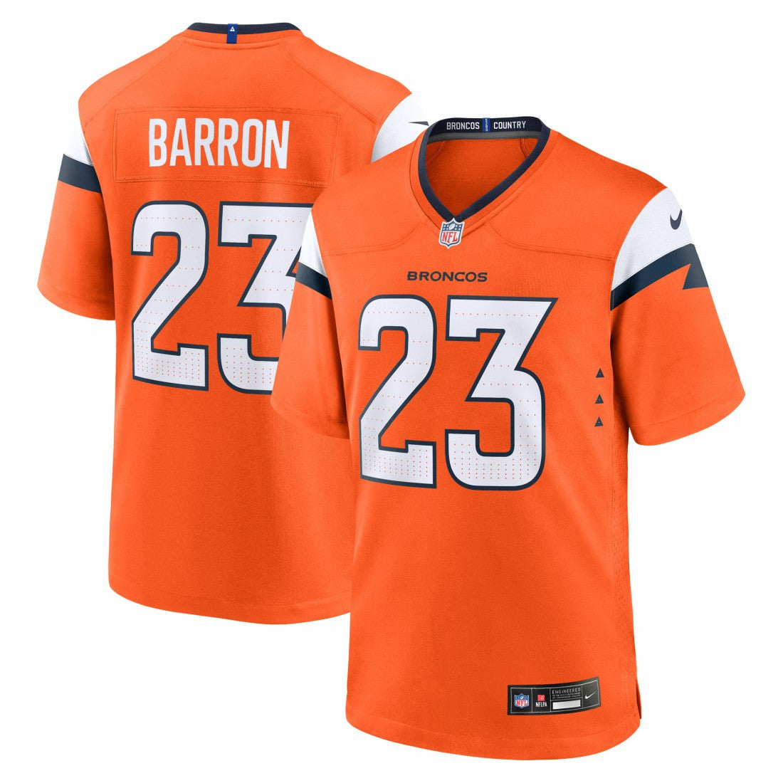 Jahdae Barron Denver Broncos 2025 NFL Draft First Round Pick Game Jersey - Orange Jerseys