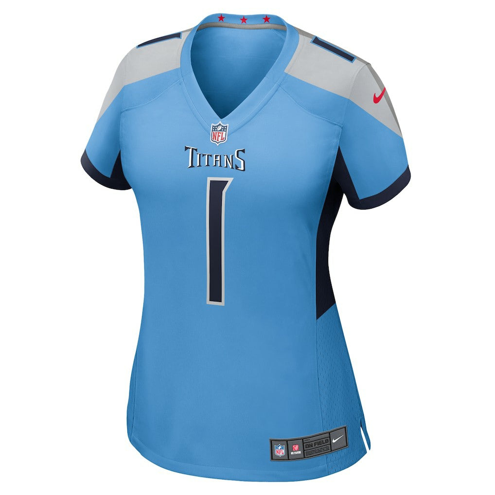Cameron Ward Tennessee Titans Women's 2025 NFL Draft First Round Pick Game Jersey - Light Blue Jerseys