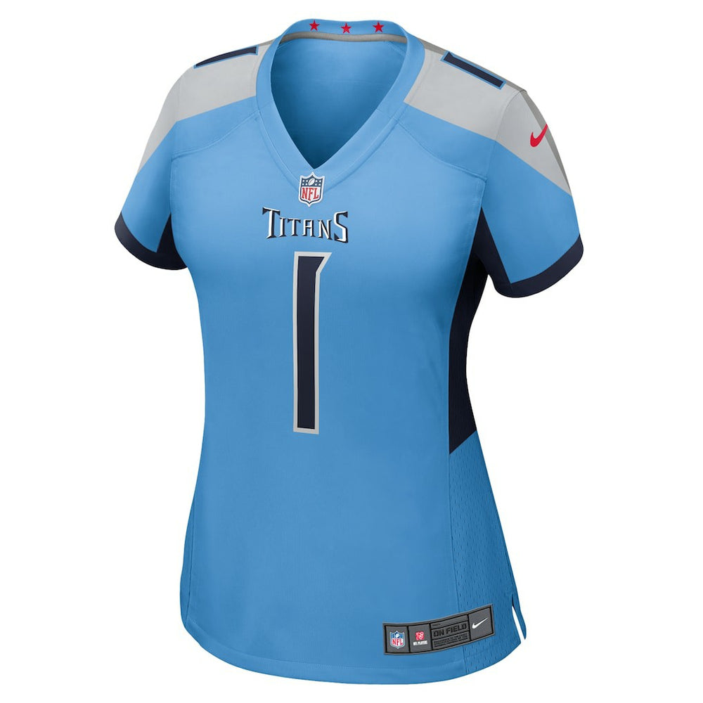 Cameron Ward Tennessee Titans Women's 2025 NFL Draft First Round Pick Game Jersey - Light Blue Jerseys