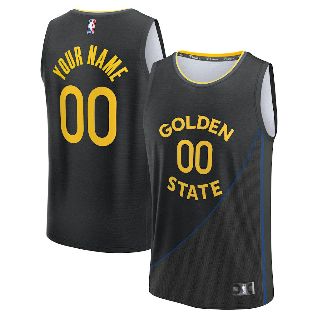 Golden State Warriors Fast Break Custom Jersey Statement Editi- Black - Fanatics