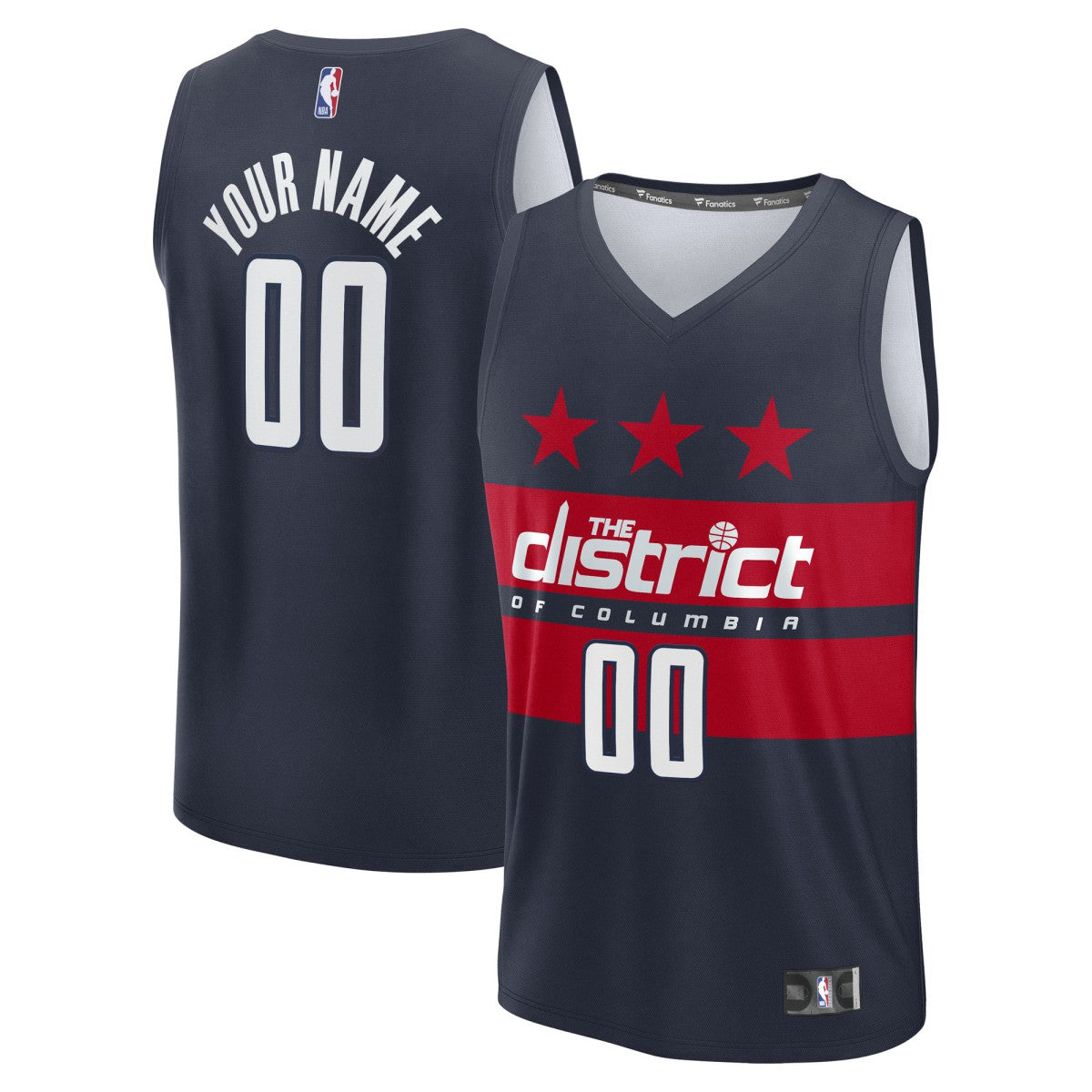 Washington Wizards Fast Break Custom Jersey Statement Edition Navy - Fanatics