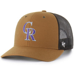Colorado Rockies Carhartt x '47 Trucker Adjustable Hat - Brown Hats