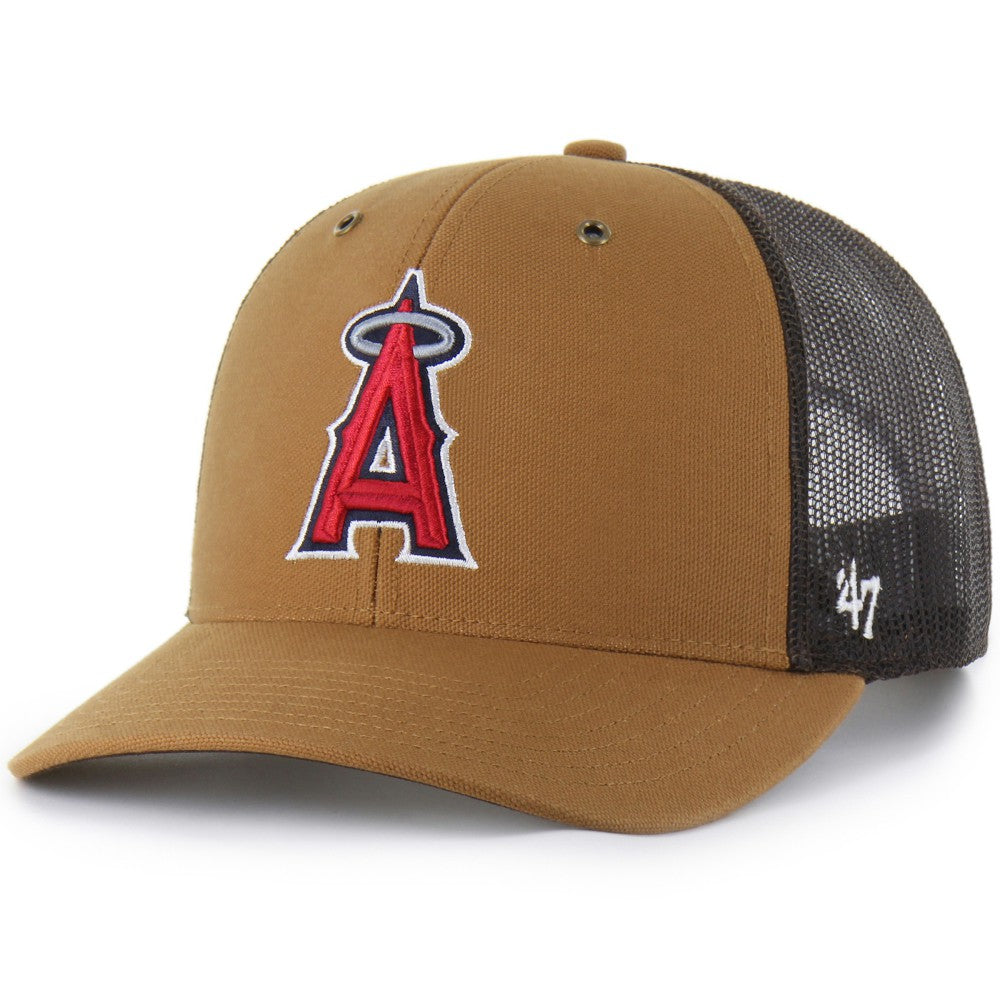 Los Angeles Angels Carhartt x '47 Trucker Adjustable Hat - Brown Hats