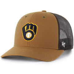 Milwaukee Brewers Carhartt x '47 Trucker Adjustable Hat - Brown Hats