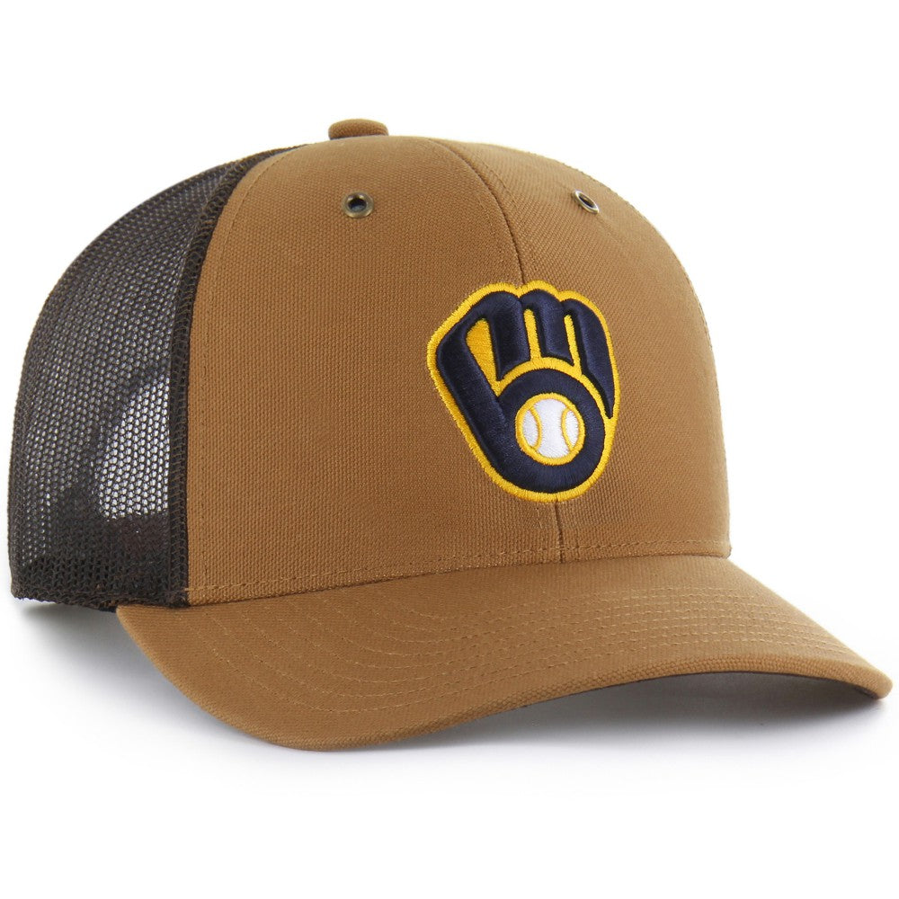 Milwaukee Brewers Carhartt x '47 Trucker Adjustable Hat - Brown Hats