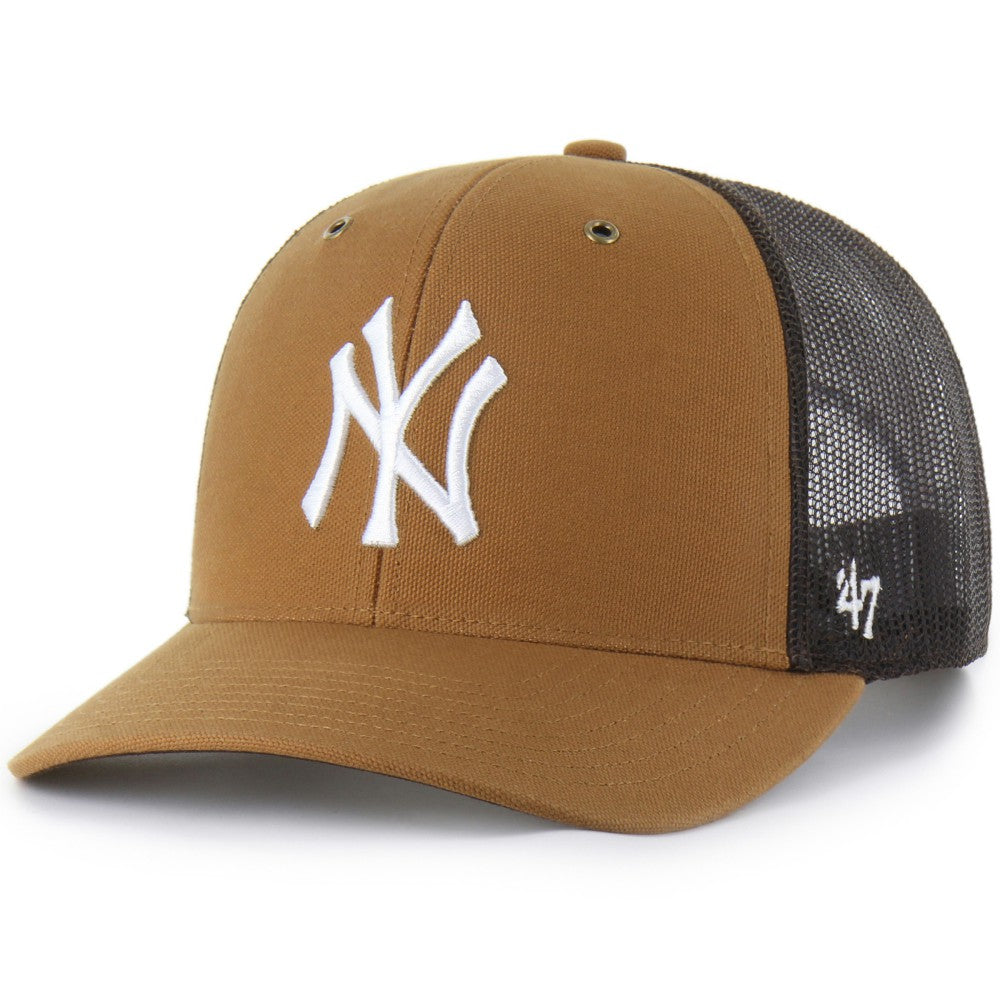 New York Yankees Carhartt x '47 Trucker Adjustable Hat - Brown Hats