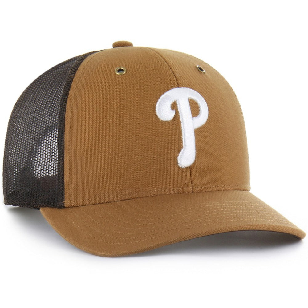 Philadelphia Phillies Carhartt x '47 Trucker Adjustable Hat - Brown Hats